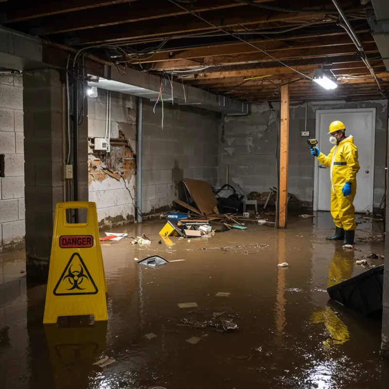 Flooded Basement Electrical Hazard in Carterville, MO Property